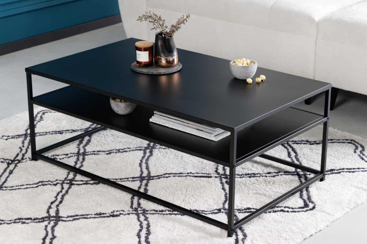 COUCHTISCH DURA STEEL Stahl rechteckig Schwarz 100cm - Schwarz, Metall (60/100/40cm) - riess-ambiente
