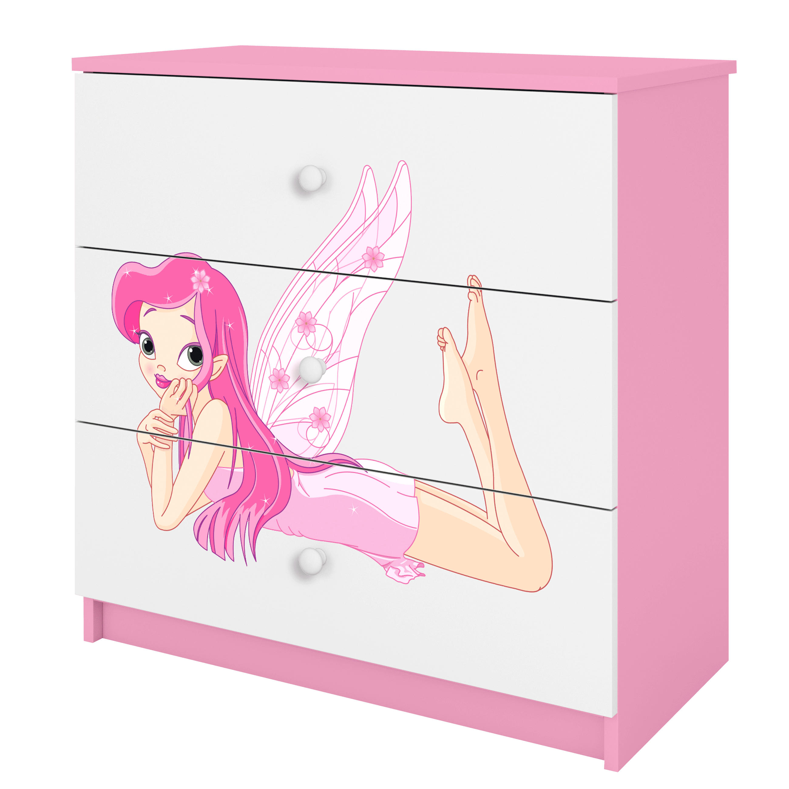 KOMMODE Babydreams Elfe mit Flügeln 81/81/41 - Rosa, Holzwerkstoff (81/81/41cm) - RAUMHIRSCH FURNITURE