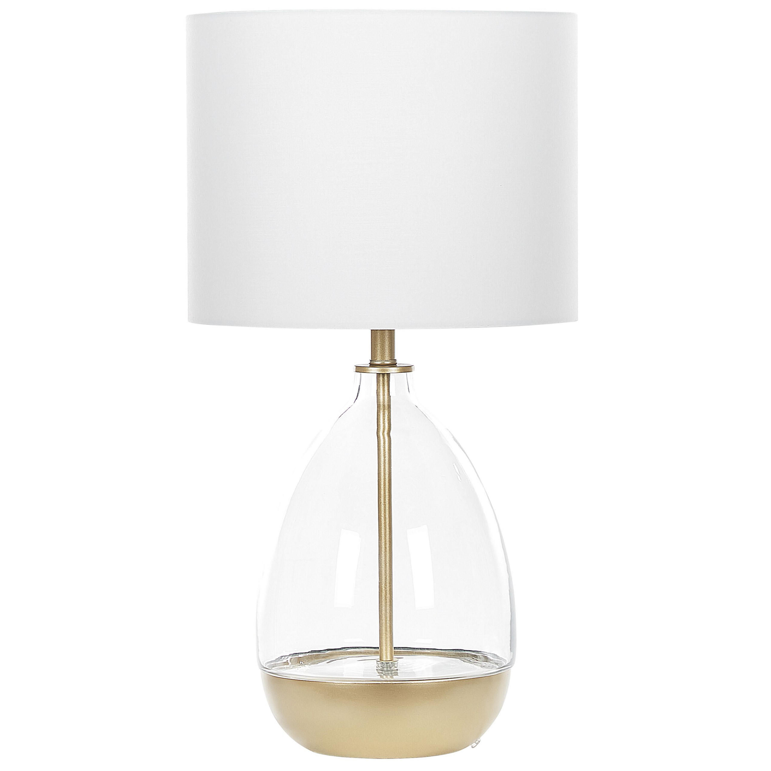 TISCHLAMPE Okari 33/33/63 cm - Weiß, Glas (33/33/63cm) - Beliani