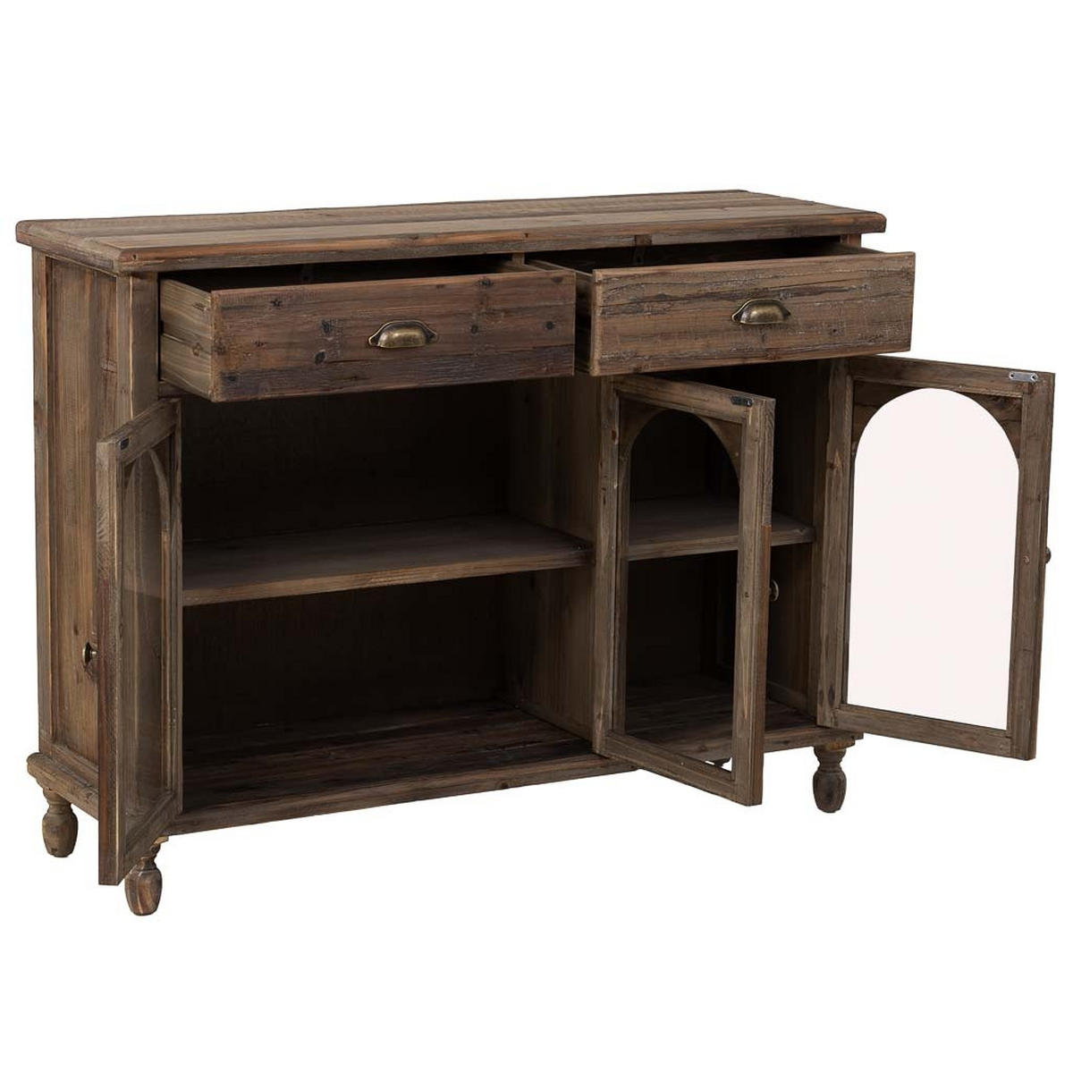 SIDEBOARD mit 2 schubladen und 3 türen 120x38x90 cm - Braun, Holz (120/90/38cm) - Wanderlust