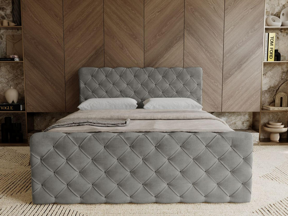 BOXBETT Lunaris 160x200 Grau - Grau, Holz/Textil (160/200cm) - Graingold