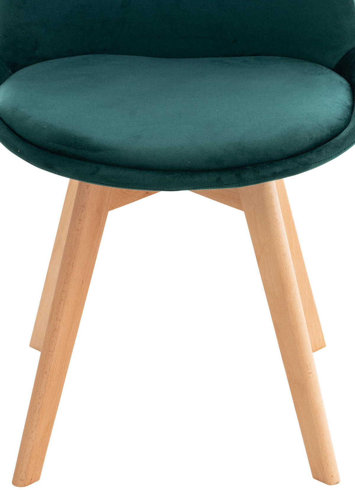 STUHL 4er Set Samt grün - Eukalyptusholzfarben/Grün, Holz/Textil (49/83/50cm) - CLP