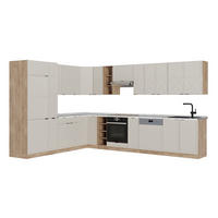 ECKKÜCHE Fame-Line, GrauBeige/Goldkraft Eiche, 347 x 257 cm ohne Arbeitsplatte - Greige/Eichefarben, Holzwerkstoff (347/206.8/51.6cm) - Vicco