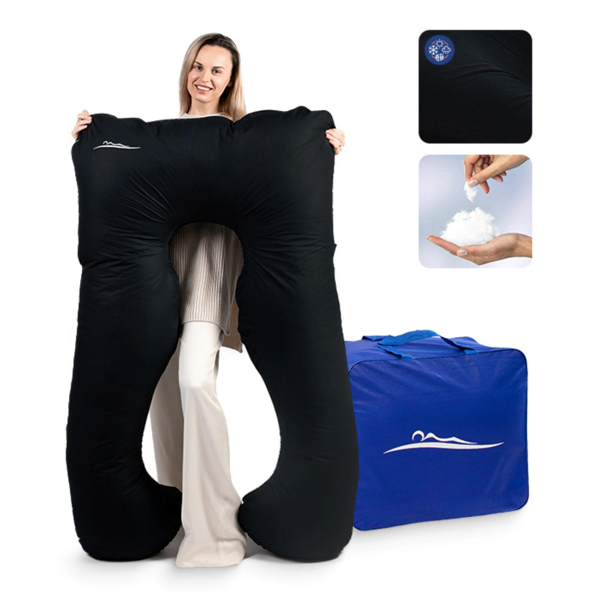 KOMFORTKISSEN - Schwarz - Schwarz, Textil (100/150cm) - KomfortKissen