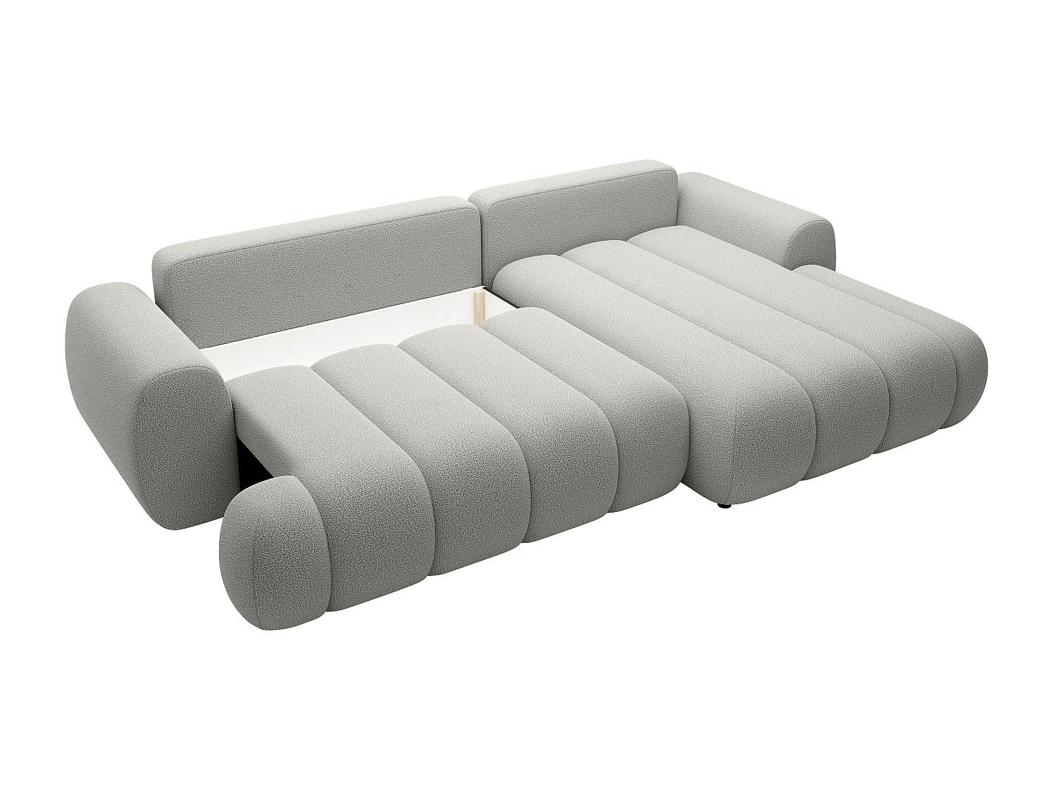 SCHLAFSOFA - 4 Personen-Sitzer - Stoff - Hellgrau - - Hellgrau, Textil (272/81/168cm) - Vente-Unique