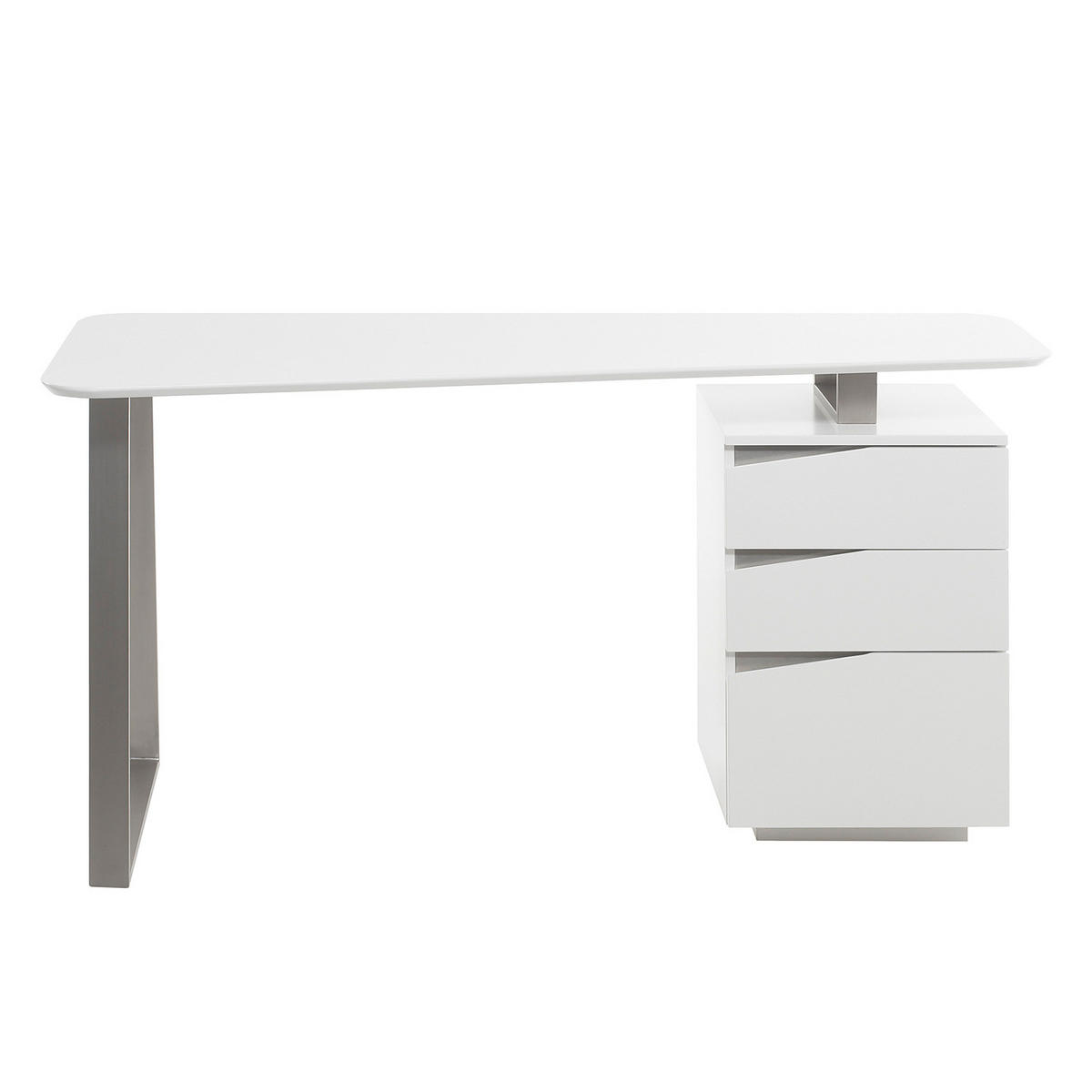 SCHREIBTISCH - Weiß, Holzwerkstoff/Metall (67/150/76cm) - home24