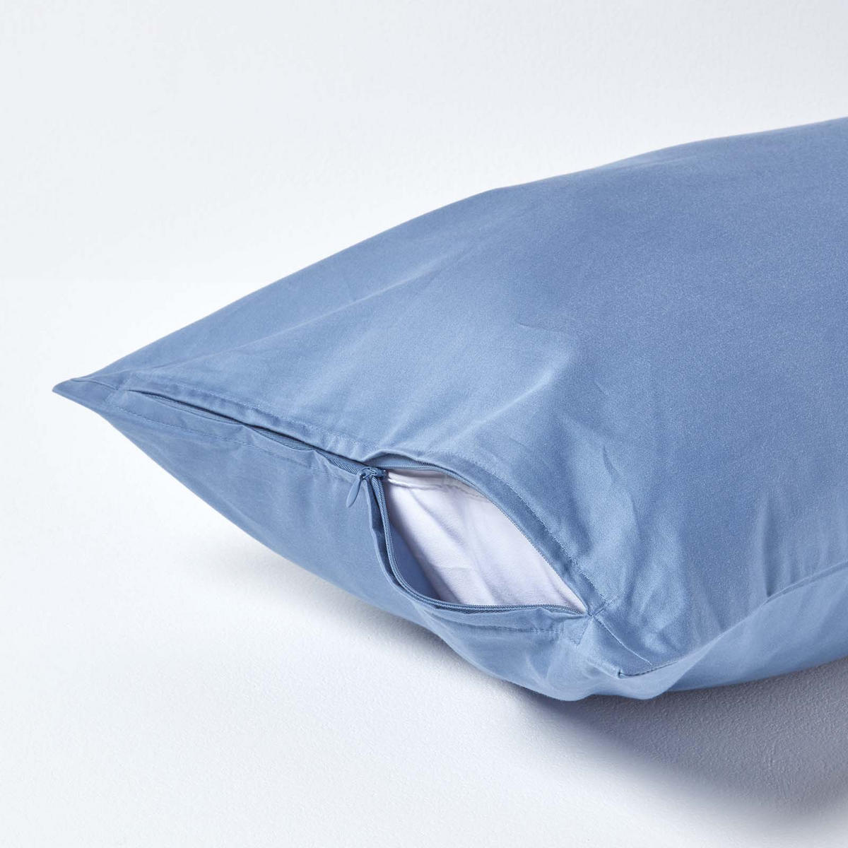 KISSENBEZUG Premium, Ägyptische Baumwolle, Fadendichte 1000 - Blau, Textil (40/80cm) - Homescapes