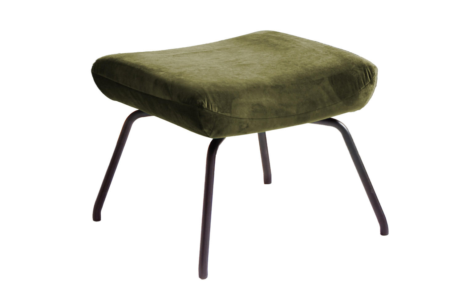 HOCKER LOTTE Grün Velvet - Grün, Textil/Metall (57/44/52cm) - KAWOLA