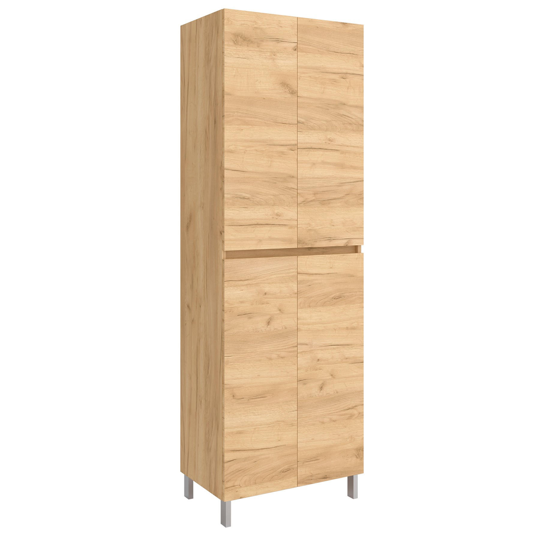 HOCHSCHRANK INFINITY 4 Türen Eiche Afrika 600 x 1810 x 240 mm - Honigeiche/Alufarben, Holz (30/181/24cm) - Salgar
