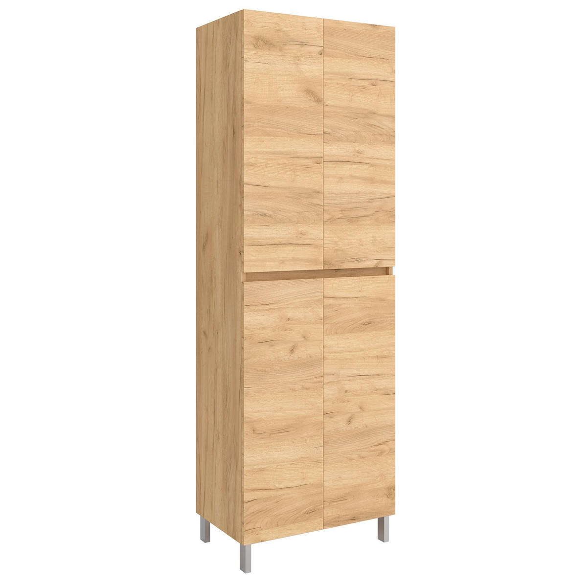HOCHSCHRANK INFINITY 4 Türen Eiche Afrika 600 x 1810 x 240 mm - Honigeiche/Alufarben, Holz (30/181/24cm) - Salgar