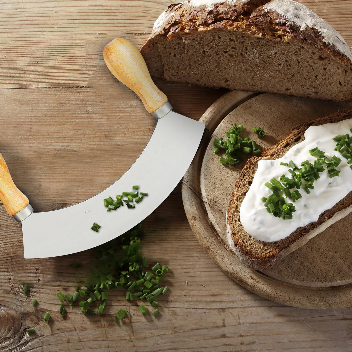 WIEGEMESSER - Hellbraun, Holz/Metall (25cm) - Relaxdays