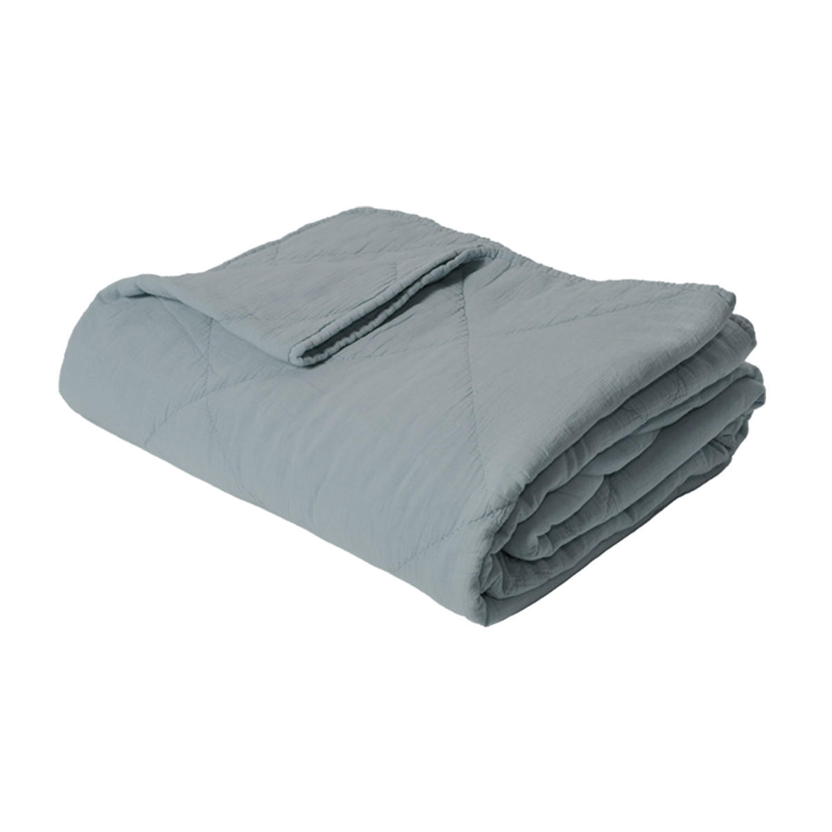 DECKE 140 x 200 cm, 100% Baumwolle, Hellblau - Hellblau, Textil (140/200cm) - Au Maison