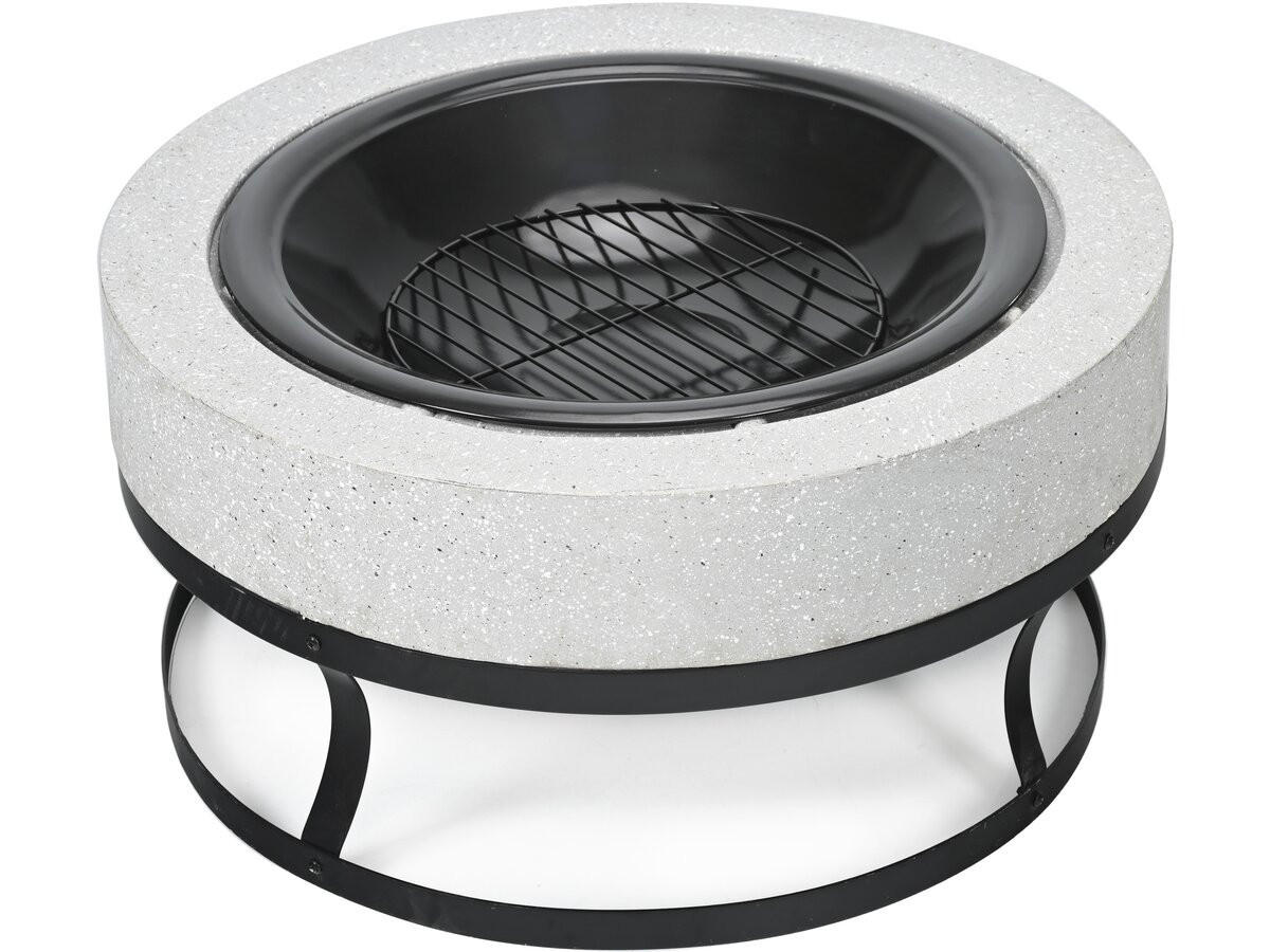 HOLZKOHLENGRILL torro weiss - Schwarz, Metall (70/49/70cm) - Habitat Garten