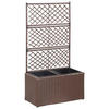 RANKKASTEN aus Rattan ELOT Braun 2 Töpfe 58x30x107 cm - Braun, Kunststoff (58/107/30cm) - DELUKE