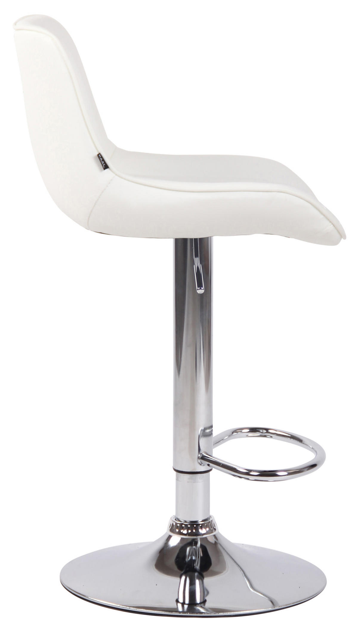 BARHOCKER 2er Set Lentos Kunstleder chrom weiß - Chromfarben/Weiß, Kunststoff/Metall (50/108/50cm) - TPFLiving