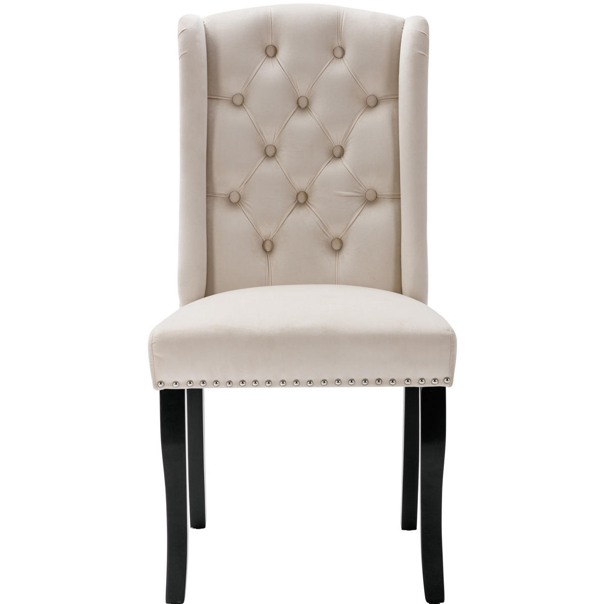 ESSZIMMERSTUHL 4er-Set Samt Beige mit Eichenbeinen - Beige, Metall (45/100/61.2cm) - Meubliv
