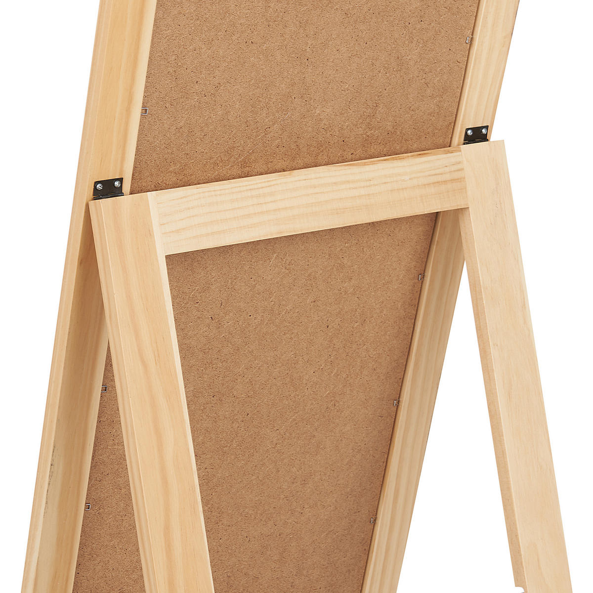 STEHSPIEGEL mit Ablage Holz hellbraun rechteckig 40/145 cm Luisant - Hellbraun, Holz (40/145/52cm) - Beliani