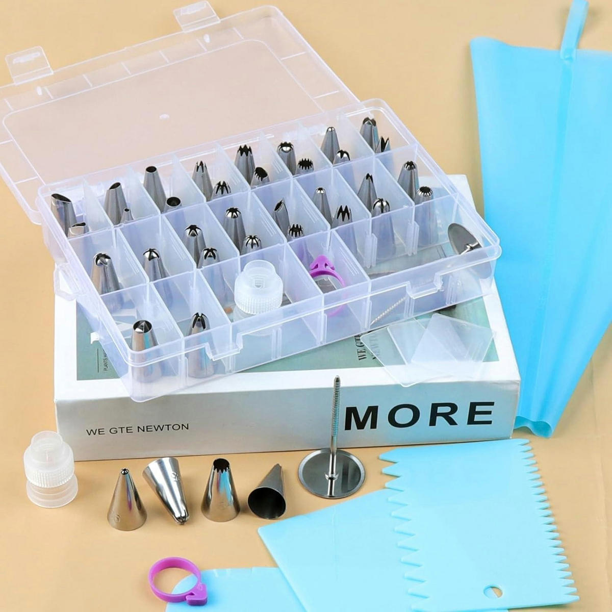 SPRITZBEUTEL Set 36-teilig mit Edelstahl-Tüllen und Zubehör - Silberfarben, Metall (1.8/3/3cm)