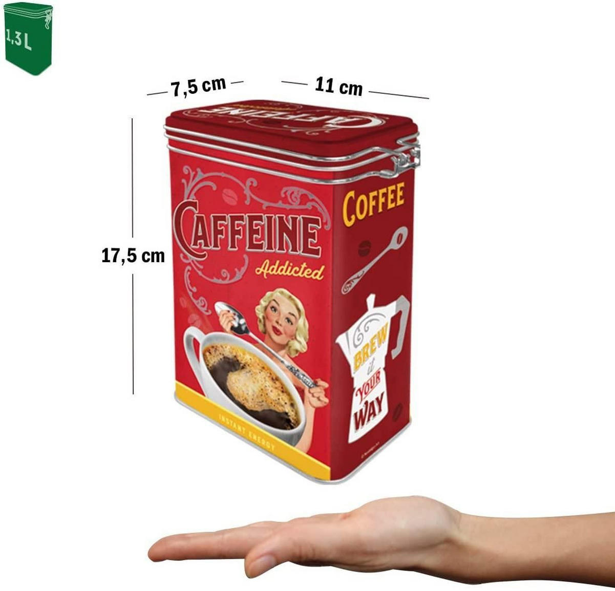 AROMADOSE Say it 50's Hot Coffee Now - Multicolor, Metall (11/17.5/7.5cm) - Nostalgic-Art