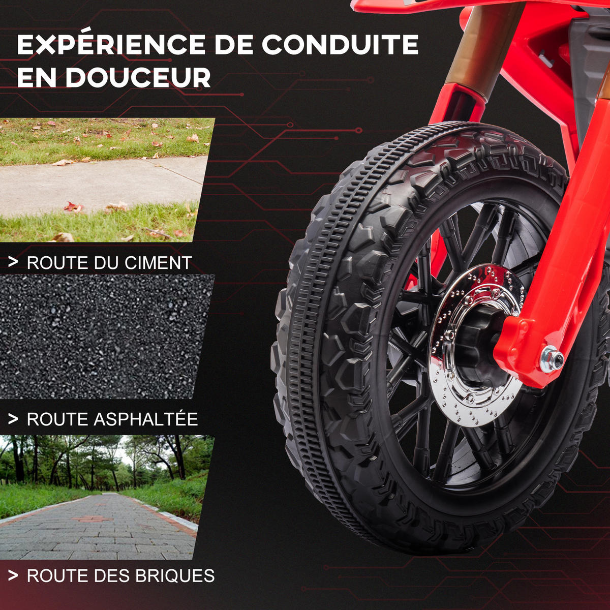 ELEKTRO-MOTORRAD DE-13052 Stützräder Rot - Rot, Kunststoff (105/57/62cm) - ComfortXL