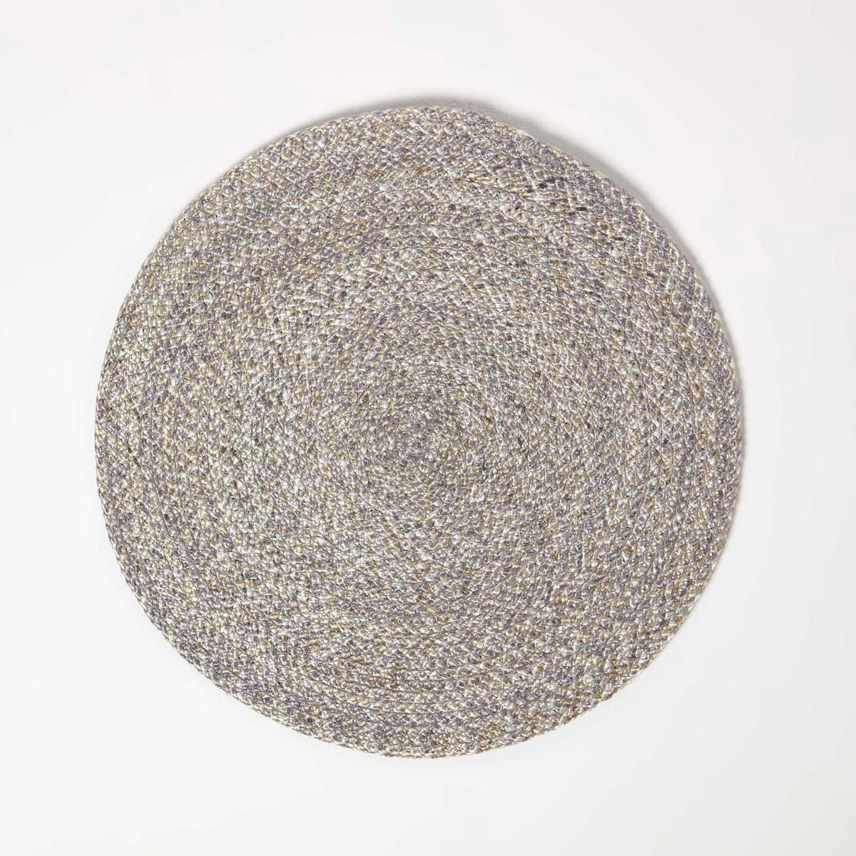 TISCHSET silber im 4er-Set, Platzsets rund geflochten, 40 cm - Silberfarben, Textil (40/40cm) - Homescapes