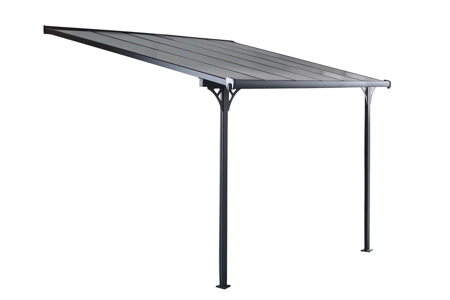 CARPORT Ferrato grau aus Aluminium 11 44 m² - Grau, Metall (305/285/375cm) - Concept Usine