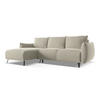 ECKSOFA mit Schlaffunktion Samt Stoff Creme - Perlmutt/Creme, Textil/Metall (162/242cm) - LaMiaSofa