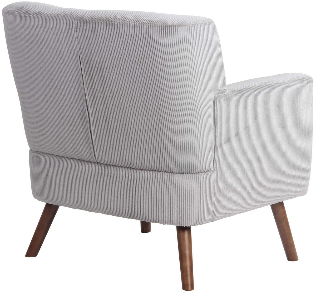 SESSEL Cord Grau - Braun/Grau, Holz/Textil (72/80/74cm) - CLP