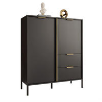 KOMMODE LARETTO 2D2S anthrazit - Schwarz, Holzwerkstoff (103/123.4/40cm) - Lookway