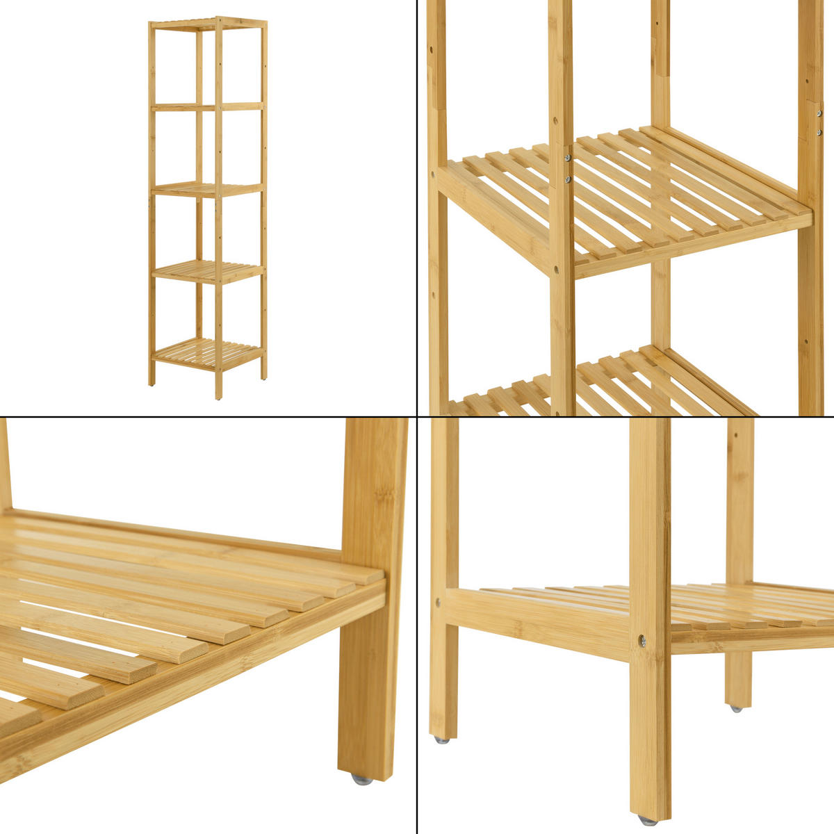 BADEZIMMERREGAL Lierne - Naturfarben, Holz (33/140/33cm) - [en.casa]