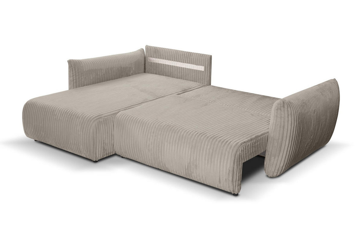 ECKSOFA HALLORA - Beige (Tilia 17) - Beige, Holzwerkstoff (257/177cm) - Möblo