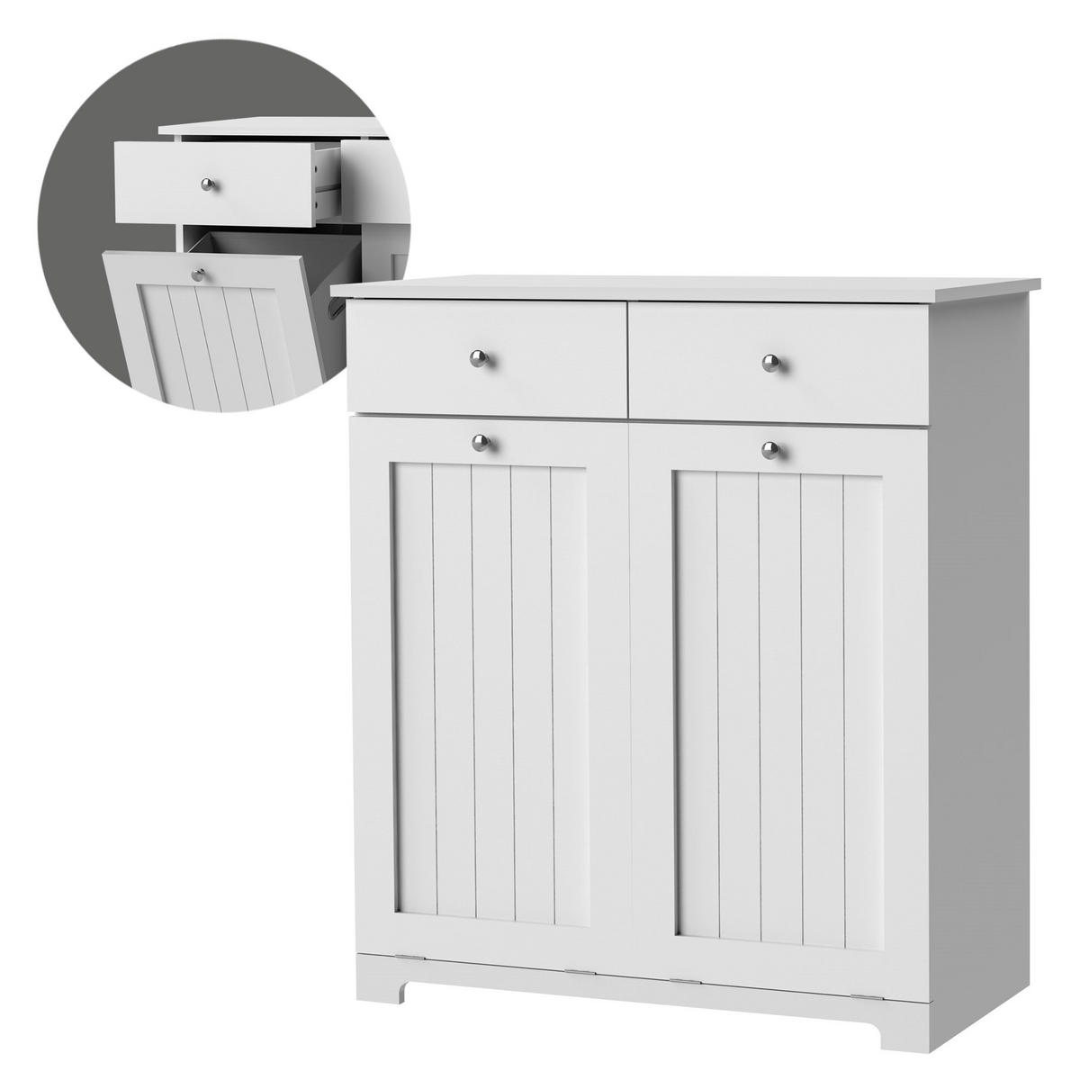 WÄSCHESCHRANK - Weiß, Holzwerkstoff (37/90/75cm) - ML-DESIGN
