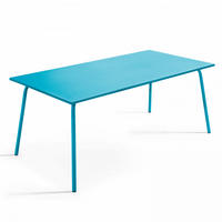 GARTENTISCH , Blau - Blau, Metall (180/90/72cm) - Oviala