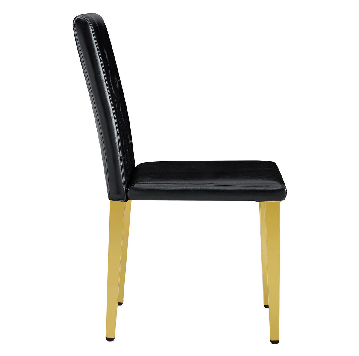 ESSZIMMERSTÜHLE 4er-Set 89 cm PU-Leder Schwarz mit goldfarbenen Metallbeinen - Schwarz, Metall (46/89/42cm) - Meubliv