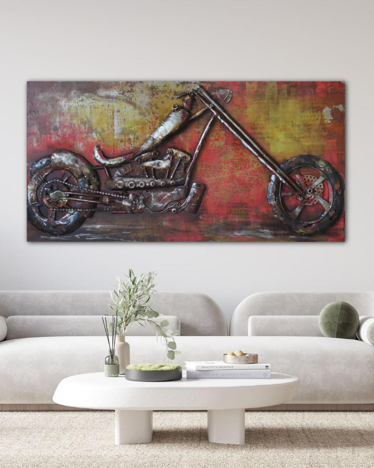 METALLBILD Rot 120/60 cm - Rot, Metall (7.5/60cm) - KUNSTLOFT