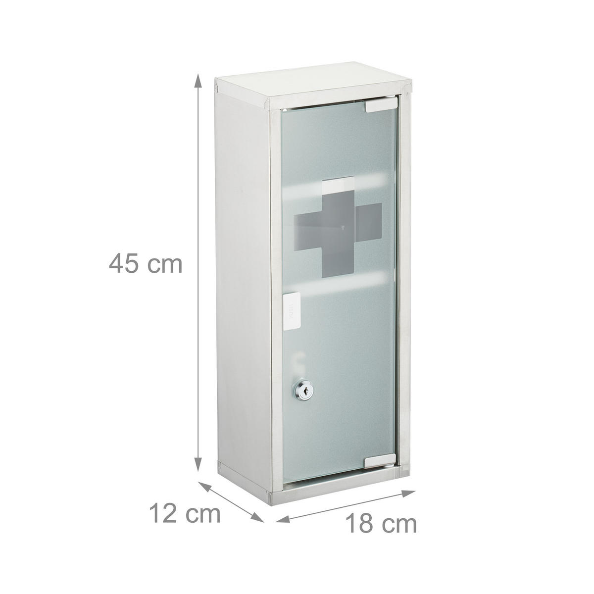 MEDIZINSCHRANK - Multicolor, Glas/Metall (18/45/12cm) - Relaxdays