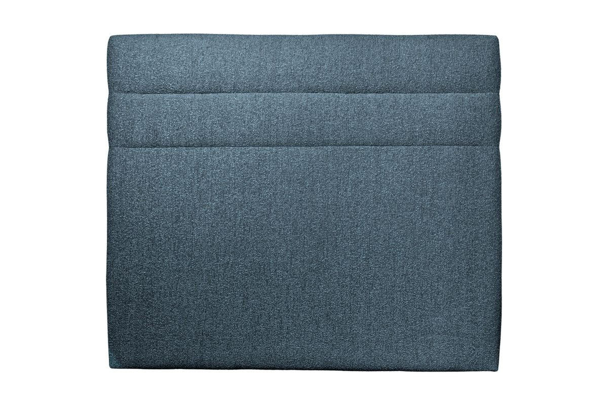 KOPFTEIL Modell Linien – Blauer Bouclé-Stoff 180 cm - Blau/Beige, Karton/Holz (180/120/10cm) - Sommeil de Plomb