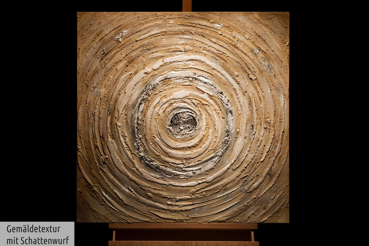 ACRYLBILD HANDGEMALT 80/80 cm - Beige, Holz/Textil (80/80cm) - KUNSTLOFT