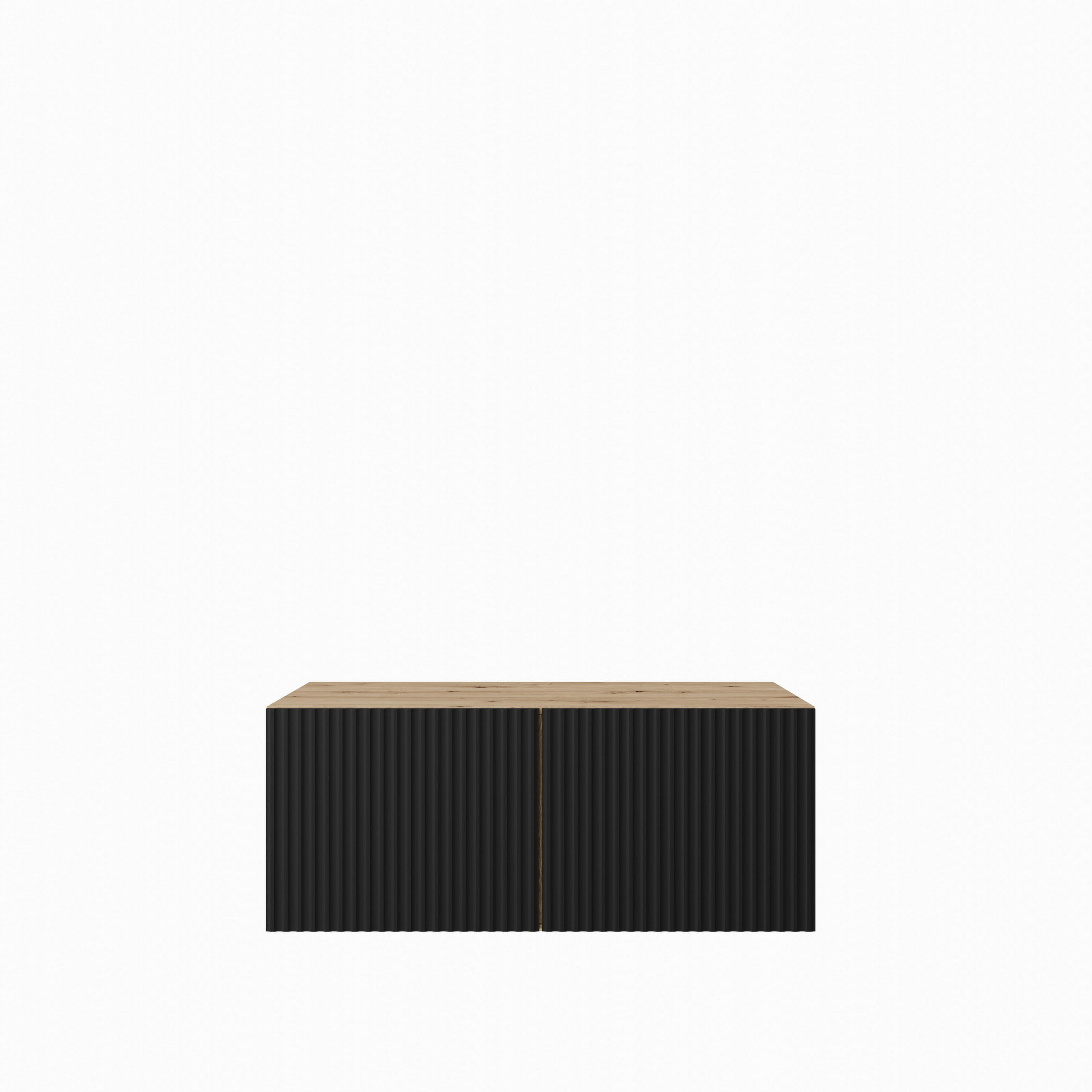 LOWBOARD VAREN 100/41/40 cm, Hängender TV-Schrank Eiche Artisan - Schwarz/Eiche Artisan, Holzwerkstoff (100/41/40cm) - MASSENO