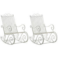 GARTENSCHAUKELSTUHL 2er Set Metall Antik Weiß - Weiß, Metall (56/94/90cm) - CLP