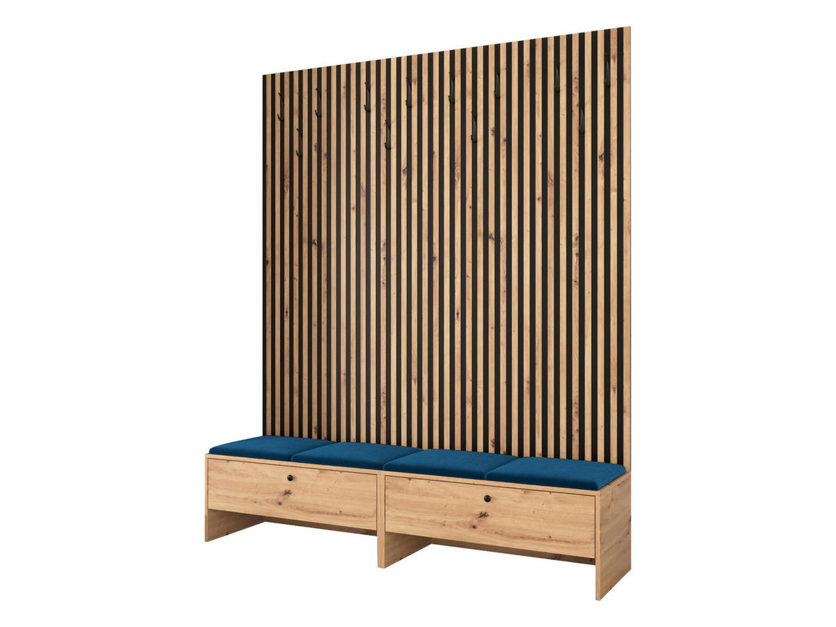 GARDEROBE Balma V - Blau, Holzwerkstoff (170/206/44cm) - MIRJAN24