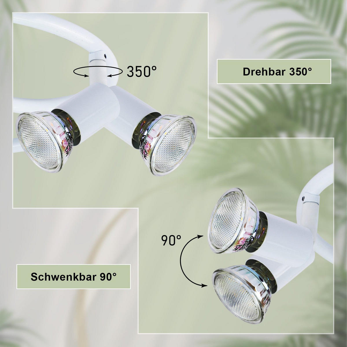 DECKENSTRAHLER Leuchtbrand 3.2/8/42 cm - Weiß, Metall (42/3.2/8cm) - ZMH