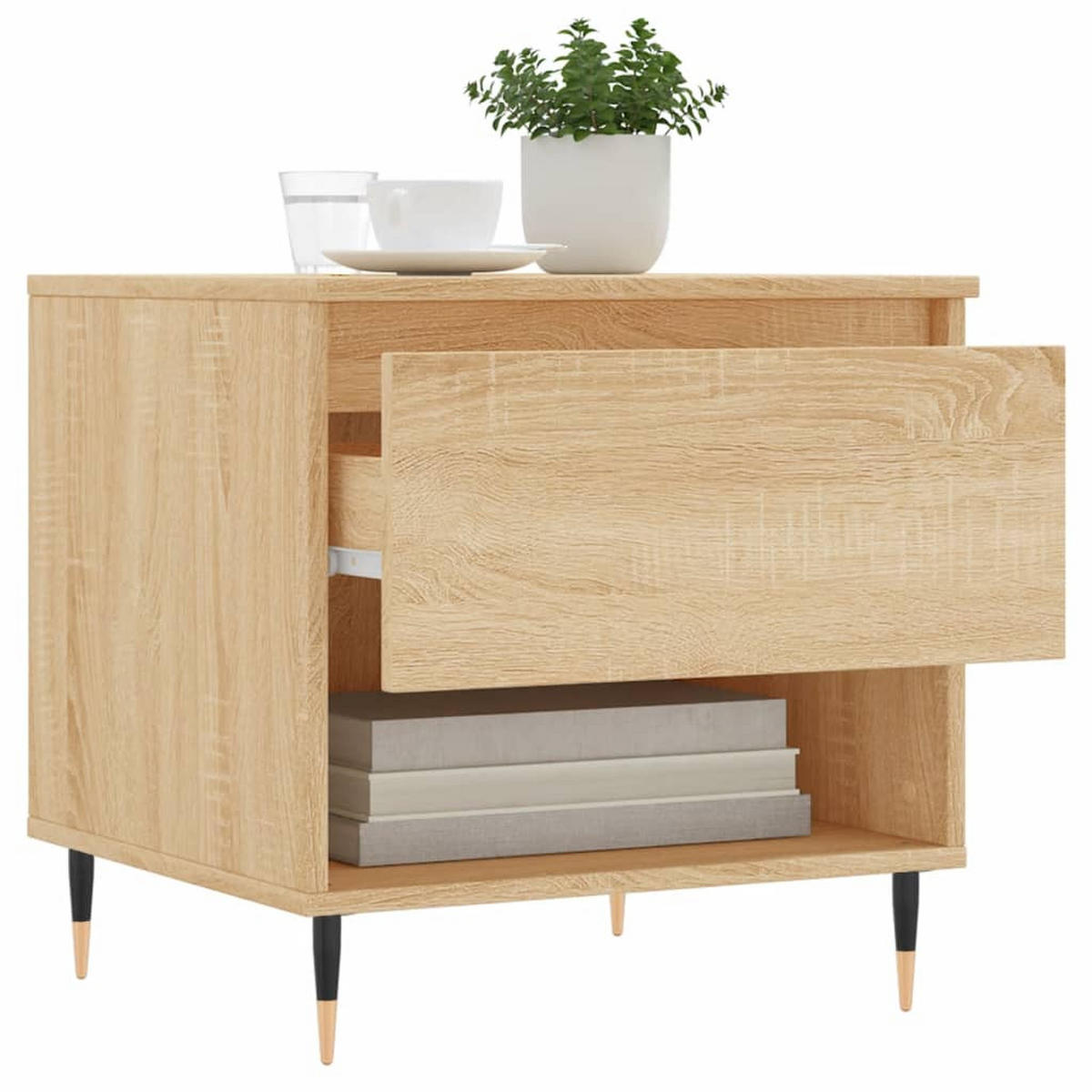 COUCHTISCHE 2 Stk. Sonoma-Eiche 50x46x50 cm Holzwerkstoff - Braun, Holzwerkstoff (46/50/50cm) - furnicato
