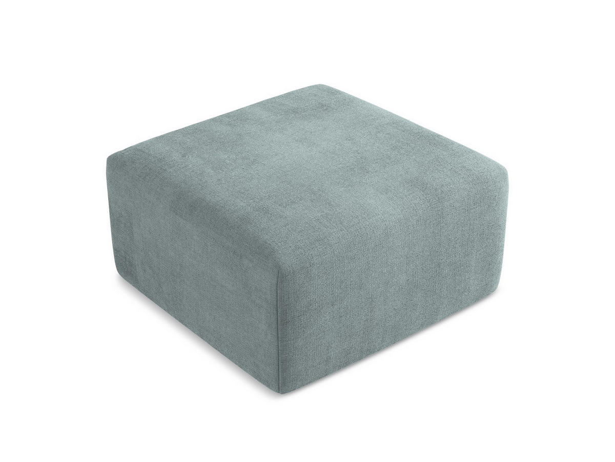 POUF Strukturstoff Blau - Blaugrau/Schwarz, Holzwerkstoff/Kunststoff (75/37/75cm) - Makamii