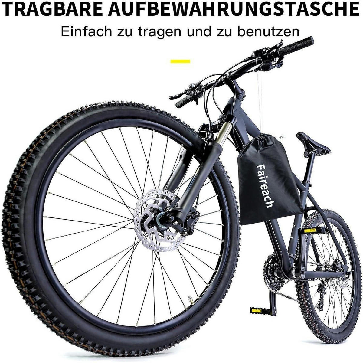 FAHRRADABDECKUNG 420D Oxford Tiefschwarz Wasserdicht für 1 Fahrrad - Schwarz, Textil (17/6/23cm)