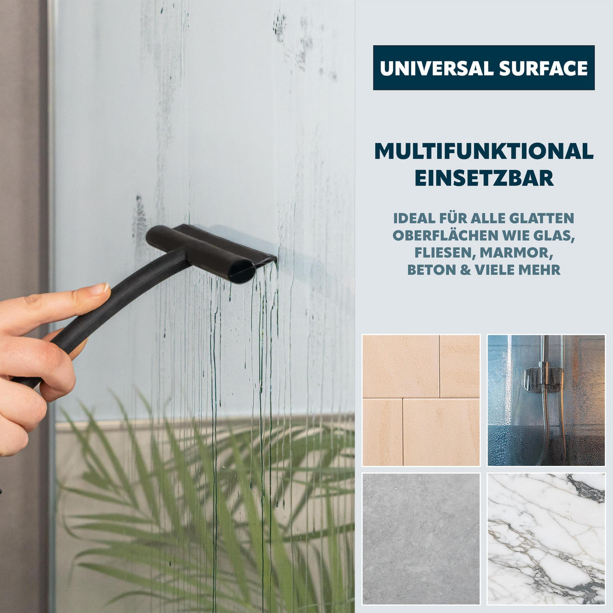 DUSCHABZIEHER, schwarz - Schwarz, Metall (24/20/2cm) - bremermann