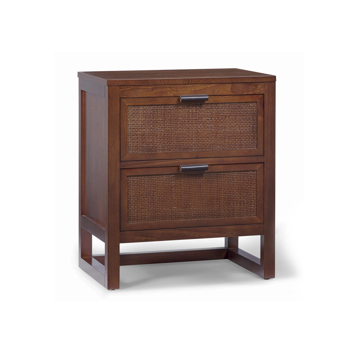 NACHTTISCH, 2 Schubladen, Rattan Front, 51cm, Braun - Braun, Holz (51/61/41cm) - Teamson Home