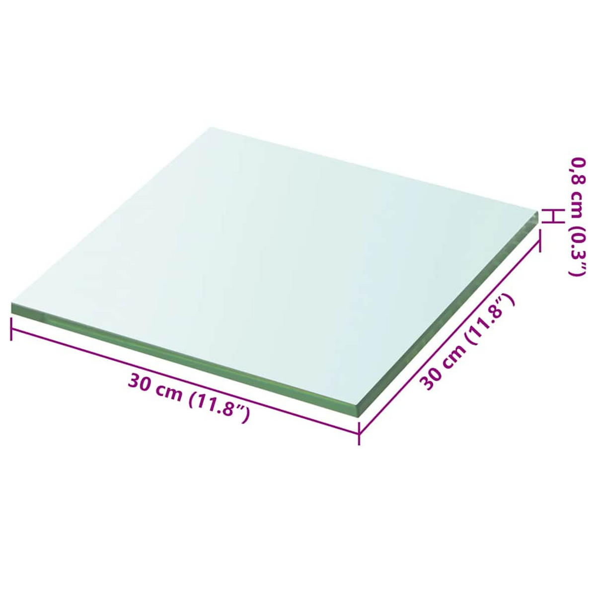WANDBOARD 30/30/0,8 cm aus Glas Transparent - Transparent, Glas (30/0.8/30cm) - vidaXL