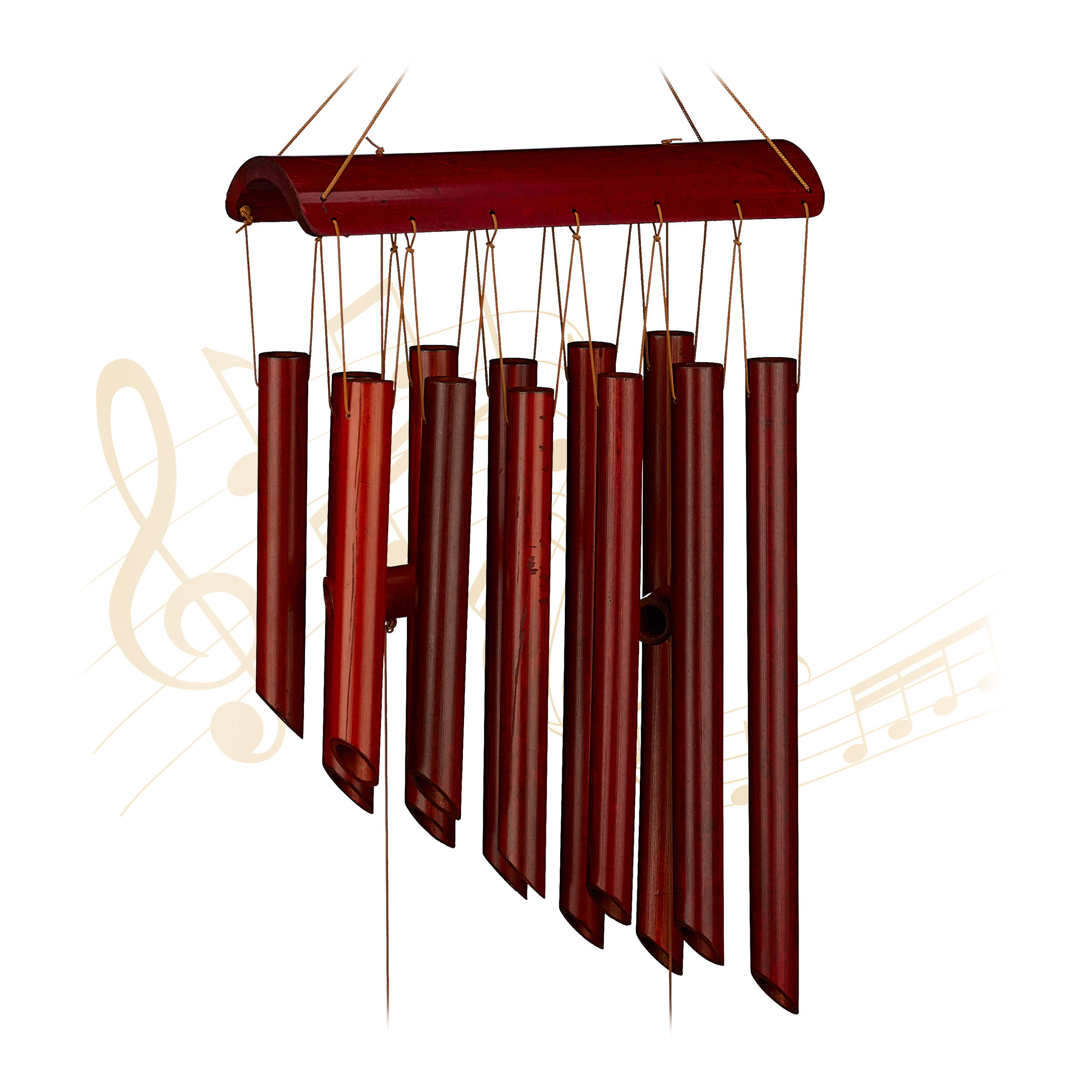 WINDSPIEL - Braun, Holz (8/21/60cm) - Relaxdays