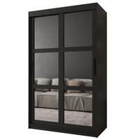 SCHWEBETÜRENSCHRANK 200/120/62 2-türig - Schwarz, Holz/Kunststoff (120/200/62cm) - MÖBEL KRYSPOL